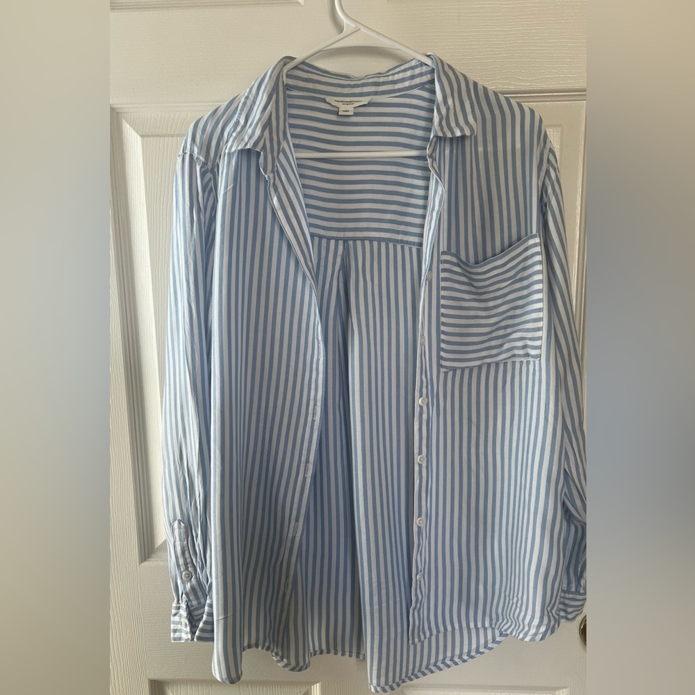 Blue and White Soft Striped Shirt